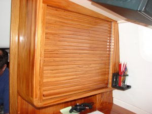 Rimu roller door in boat