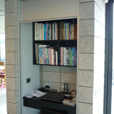 Anodized Aluminium Roller Door to cover study nook