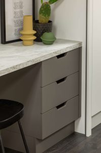 Sage-Doors-Acrymatte-Possum-grey-brown-matte-drawer-fronts-study-nook-Textaura-sophie