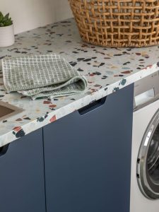 Sage-Doors-Acrymatte-Takahe-blue-matte-door-fronts-laundry-nook
