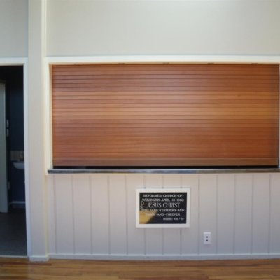 Cedar Servery Door in church