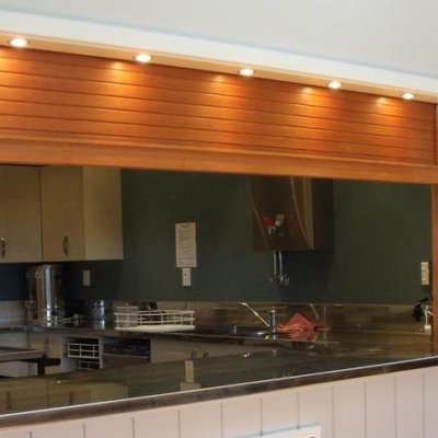 Cedar Servery Door in church