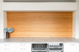 Sage Doors commercial servery roller door yellow cedar closed