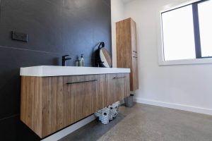 Kitchens-and-More-Sage Doors Timbalook Taranaki - Wall hung bathroom vanity