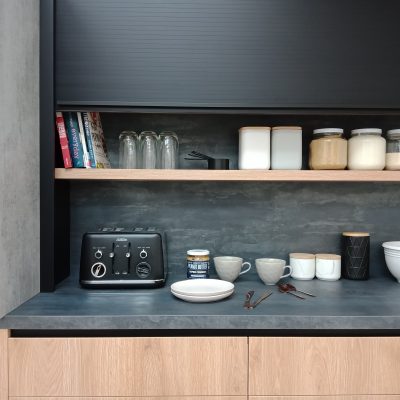 Showroom Roller Door | Lookcrete Chania, Timbalook Matakana, Acrymatte Eclipse