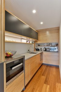 Rimu Large Timber Motorised Roller Door for Pantry Scullery - Melanie Craig Design