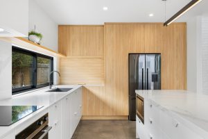 Small Veneer Appliance Garage Roller Door - Charlotte Roberts Designs - Closed