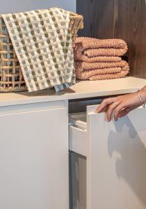 Sage Doors Opticoat Inset J Handle on Opticoat 22m Texas Vanilla Cupcake Satin with Timbalook Rangitoto Laundry