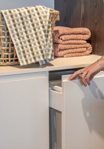 Sage Doors Opticoat Inset J Handle on Opticoat 22m Texas Vanilla Cupcake Satin with Timbalook Rangitoto Laundry