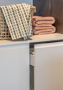 Sage Doors Opticoat Inset J Handle on Opticoat 22m Texas Vanilla Cupcake Satin with Timbalook Rangitoto Laundry