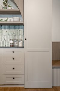 Sage Doors kitchen Opticoat Utah Latte Matte California Flexipanel Texas Flexipanel Olive Grove Matte Timbalook Kaikoura and shelves and Textaura Sophie