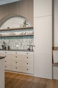 Sage Doors kitchen Opticoat Utah Latte Matte California Flexipanel Texas Flexipanel Olive Grove Matte Timbalook Kaikoura and shelves and Textaura Sophie