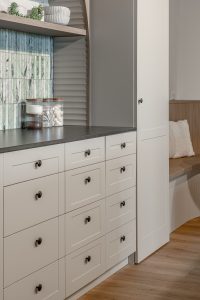 Sage Doors kitchen Opticoat Utah Latte Matte California Flexipanel Texas Flexipanel Olive Grove Matte Timbalook Kaikoura and shelves and Textaura Sophie
