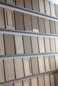 Sage Doors Optidoor profile samples on wall