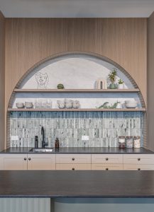 Sage Doors kitchen Opticoat Utah Latte Matte California Flexipanel Texas Flexipanel Olive Grove Matte Timbalook Kaikoura and shelves and Textaura Sophie