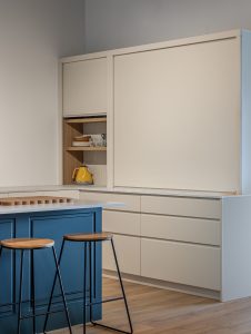 Sage Doors pantry appliance garage roller door Opticoat Almond Matte, J Handle, Profile Handle, Timbalook Ruakaka, Tennessee Mongtomery Kea Matte Island